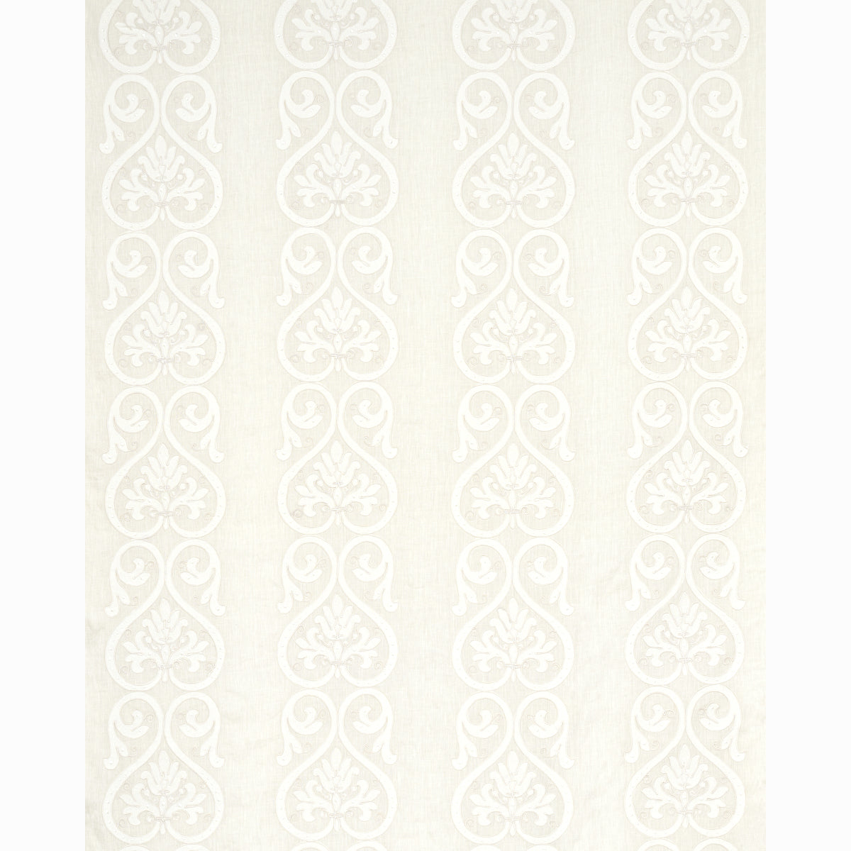 SCHUMACHER  ESSENTIALS: SHEERS & CASEMENTS MEDICI EMBROIDERED SHEER EMBROIDERIES,SHEERS & CASEMENTS EMBROIDERIES,SHEERS & CASEMENTS BLANC   - 67640