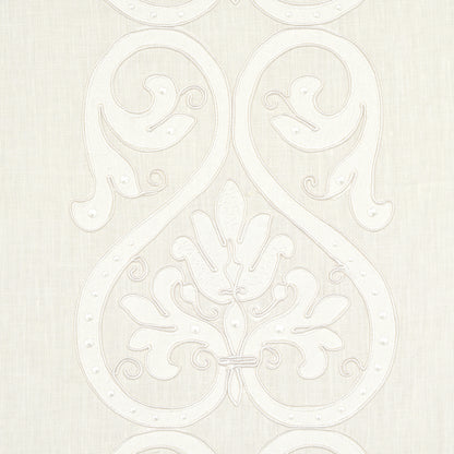 SCHUMACHER  ESSENTIALS: SHEERS & CASEMENTS MEDICI EMBROIDERED SHEER EMBROIDERIES,SHEERS & CASEMENTS EMBROIDERIES,SHEERS & CASEMENTS BLANC   - 67640