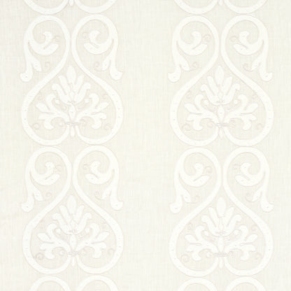 SCHUMACHER  ESSENTIALS: SHEERS & CASEMENTS MEDICI EMBROIDERED SHEER EMBROIDERIES,SHEERS & CASEMENTS EMBROIDERIES,SHEERS & CASEMENTS BLANC   - 67640