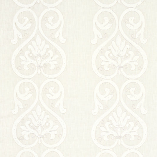 SCHUMACHER  ESSENTIALS: SHEERS & CASEMENTS MEDICI EMBROIDERED SHEER EMBROIDERIES,SHEERS & CASEMENTS EMBROIDERIES,SHEERS & CASEMENTS BLANC   - 67640