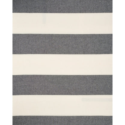 Grey & cream striped woven textile with bold horizontal bands, modern casual decor.