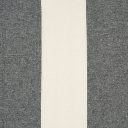 Dark gray fabric with a wide cream central vertical stripe; minimalist striped textile for home decor.
