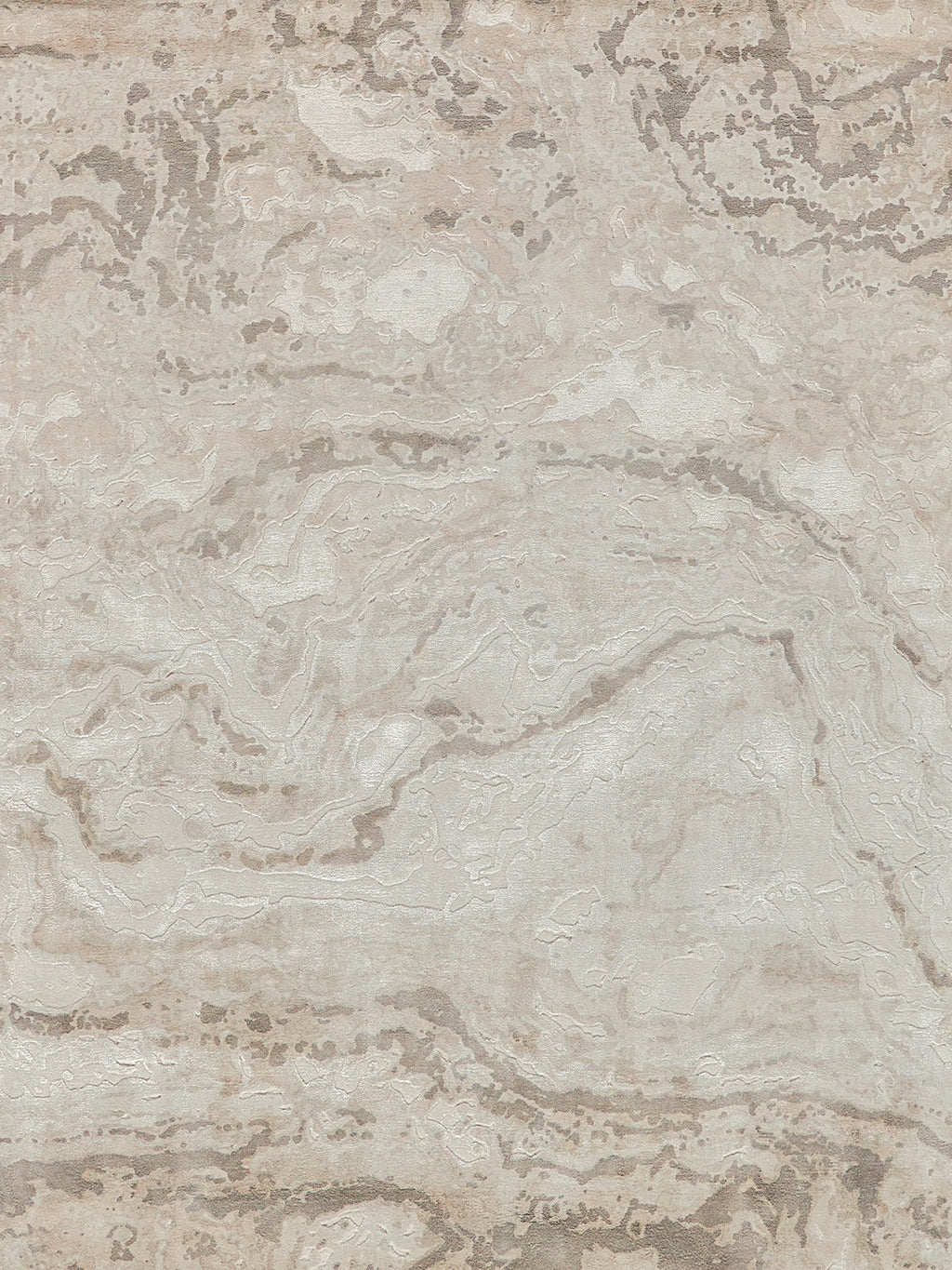 Beige cream marble-pattern rug with soft taupe veins; warm natural-toned, hand-loomed indoor rug.