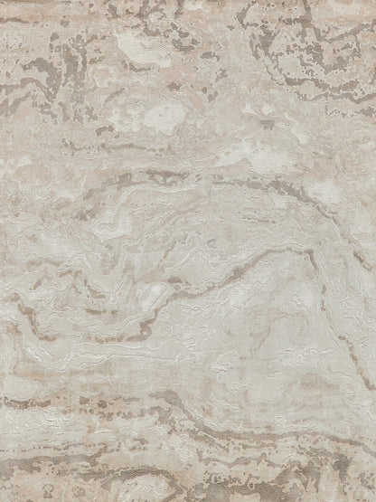 Beige cream marble-pattern rug with soft taupe veins; warm natural-toned, hand-loomed indoor rug.
