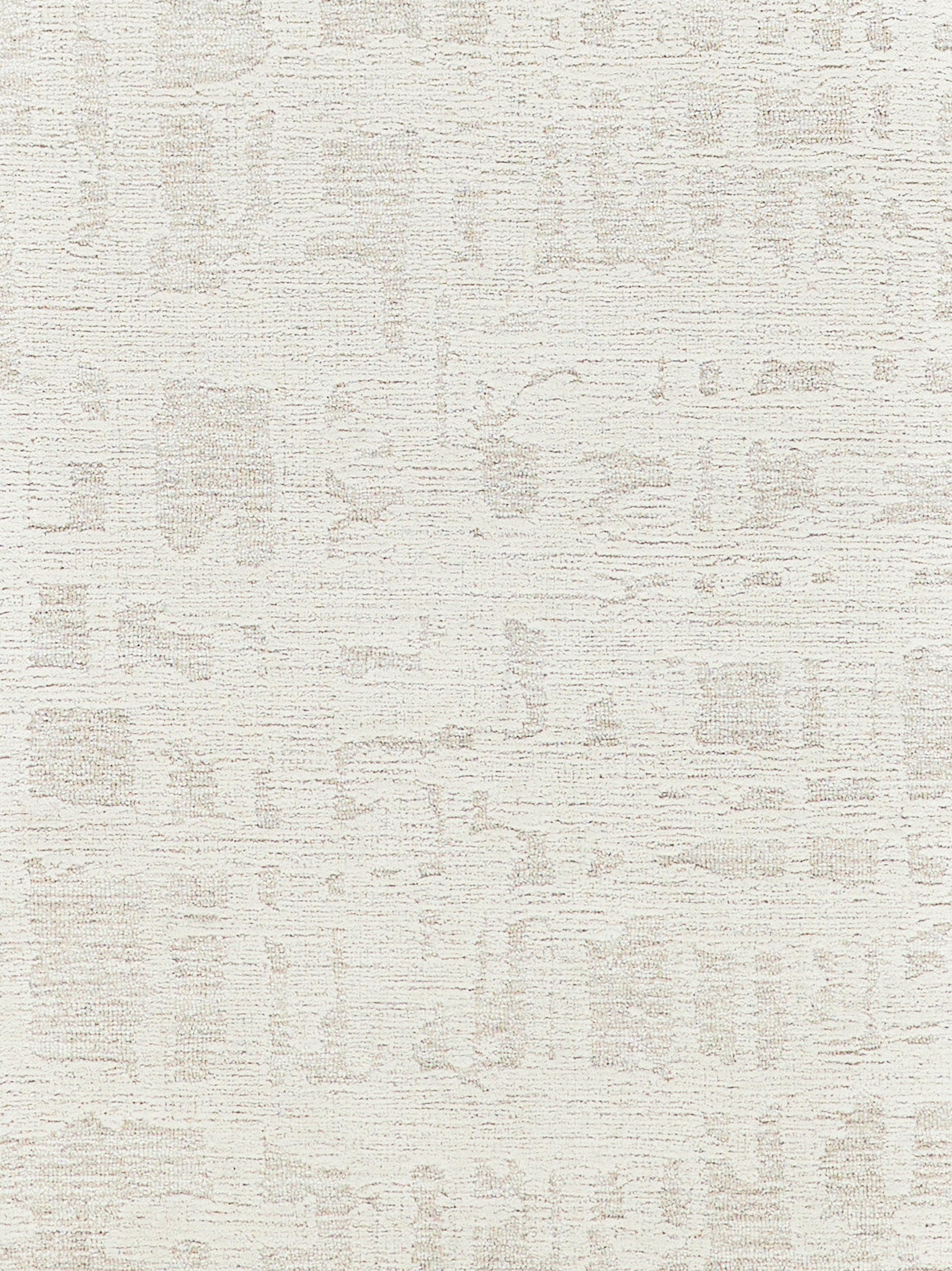 Cream-beige textured rug with subtle abstract pattern, low-pile, neutral modern decor.