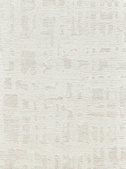 Cream-beige textured rug with subtle abstract pattern, low-pile, neutral modern decor.