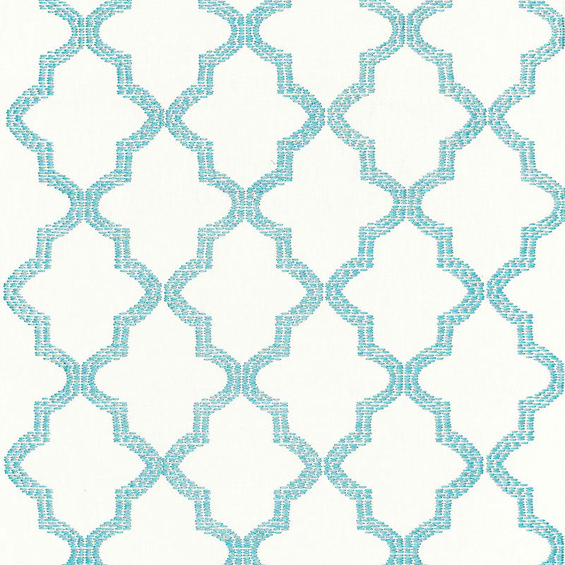 SCHUMACHER  CHROMA TANGIER EMBROIDERY PATTERN WOVENS,HIGH PERFORMANCE,INDOOR/OUTDOOR PATTERN WOVENS,HIGH PERFORMANCE,INDOOR/OUTDOOR CARIBBEAN   - 68342