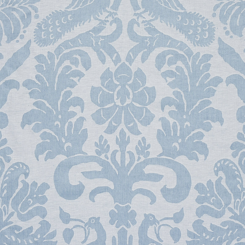 SCHUMACHER  NEW TRADITIONAL ANNA DAMASK PATTERN WOVEN PATTERN WOVEN SOFT BLUE   - 68437