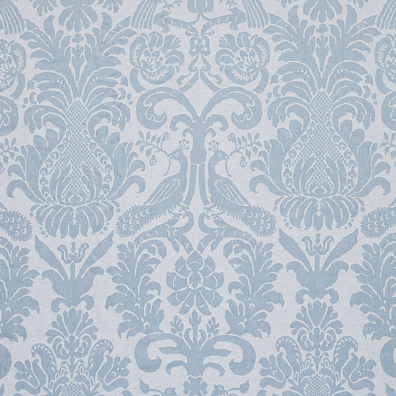 SCHUMACHER  NEW TRADITIONAL ANNA DAMASK PATTERN WOVEN PATTERN WOVEN SOFT BLUE   - 68437