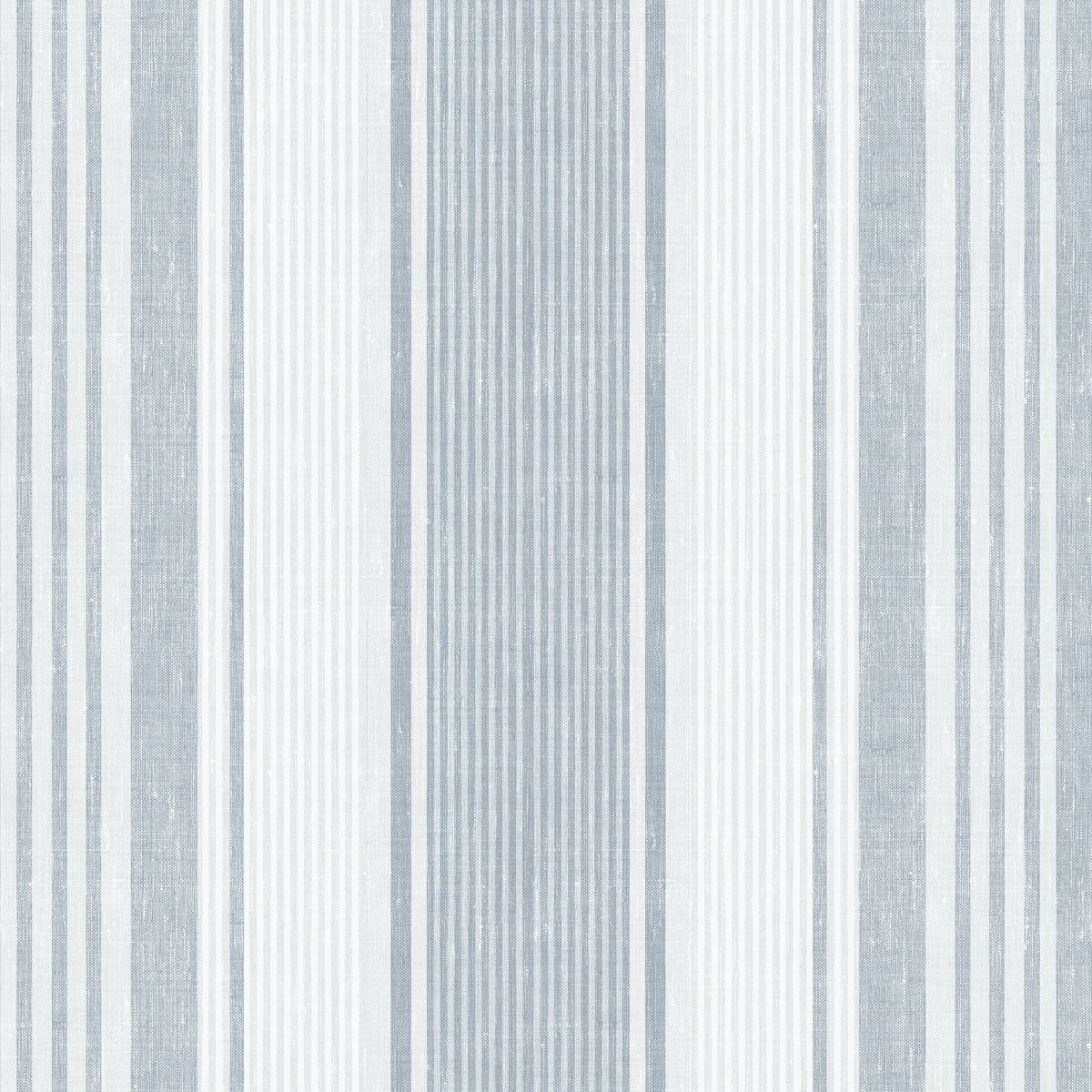 SCHUMACHER WALLCOVERING  BORASTAPETER LINEN STRIPE   BLUE   - 6860
