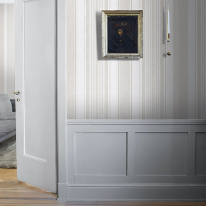 SCHUMACHER WALLCOVERING  BORASTAPETER LINEN STRIPE   NATURAL   - 6861