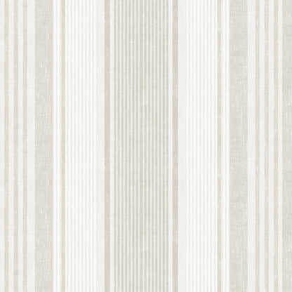 SCHUMACHER WALLCOVERING  BORASTAPETER LINEN STRIPE   NATURAL   - 6861