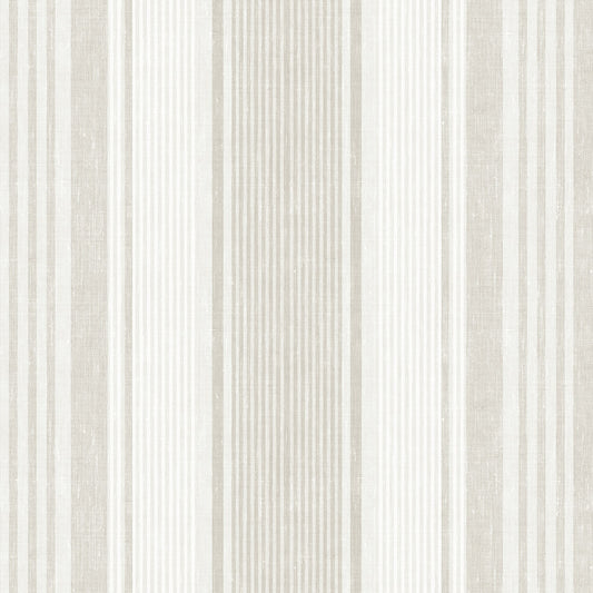 SCHUMACHER WALLCOVERING  BORASTAPETER LINEN STRIPE   NATURAL   - 6861