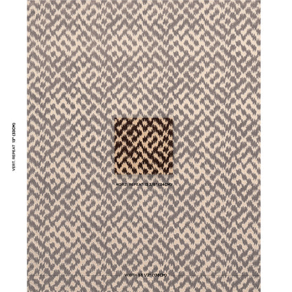 Beige and brown zebra stripe wallpaper with a centered swatch; repeating wavy chevron pattern for warm, earthy walls.
