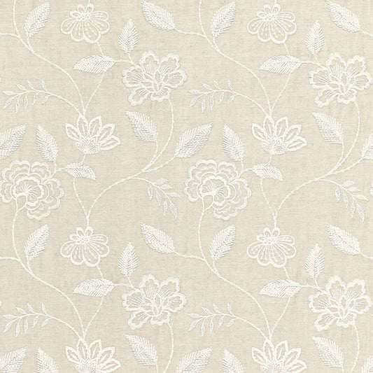 SCHUMACHER FABRIC  CHROMA PENELOPE EMBROIDERY   LINEN   - 68761