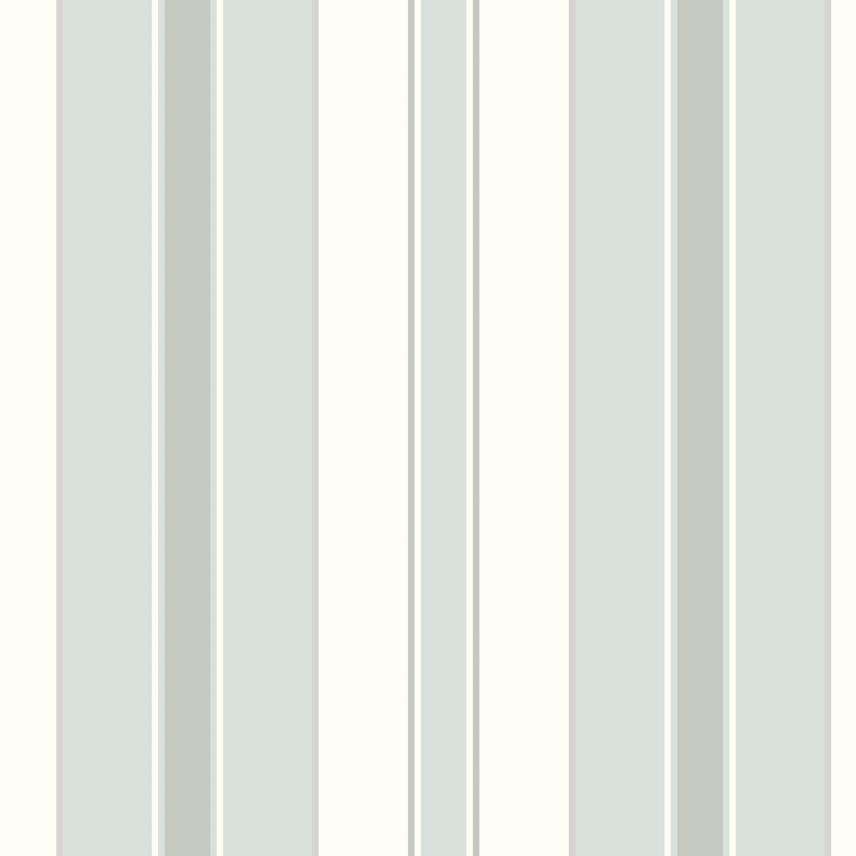 Vertical striped wallpaper in pale cream, ivory and light gray tones; soft, modern stripe pattern.