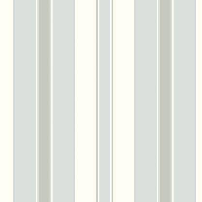 Vertical striped wallpaper in pale cream, ivory and light gray tones; soft, modern stripe pattern.
