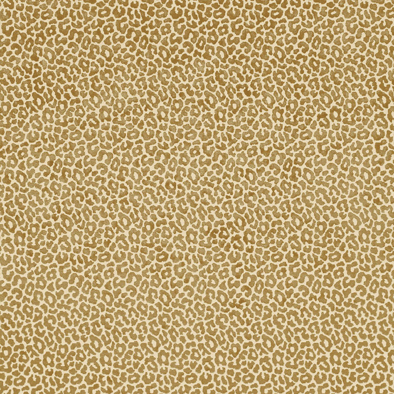 Leopard print fabric pattern in tan and brown; faux fur-style textile suitable for clothing or décor.