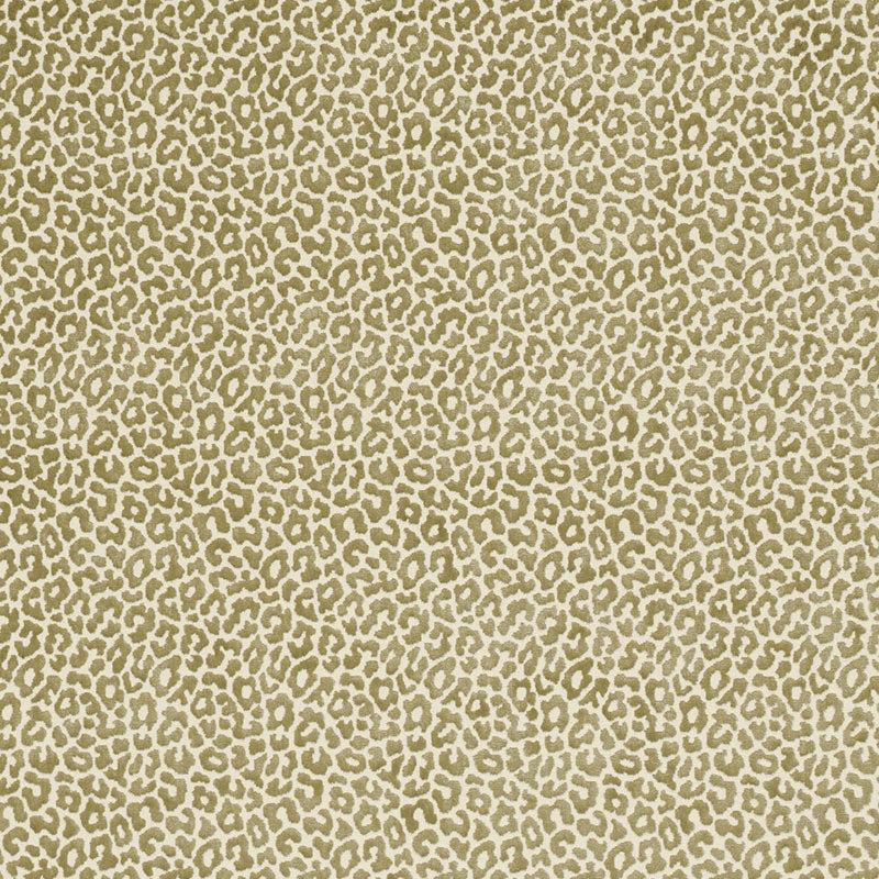 Leopard print fabric in beige and tan with brown spots; chic animal pattern for apparel or home decor.
