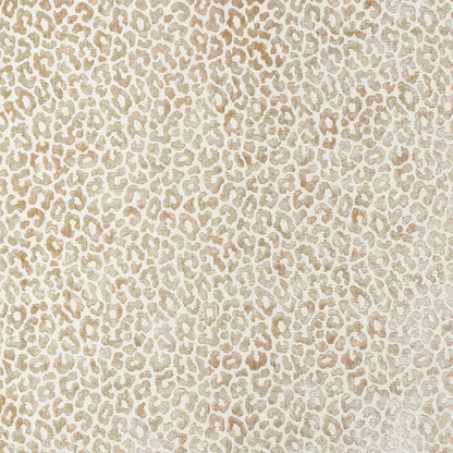 Beige leopard print fabric pattern with light tan spots on a cream background; chic and versatile.