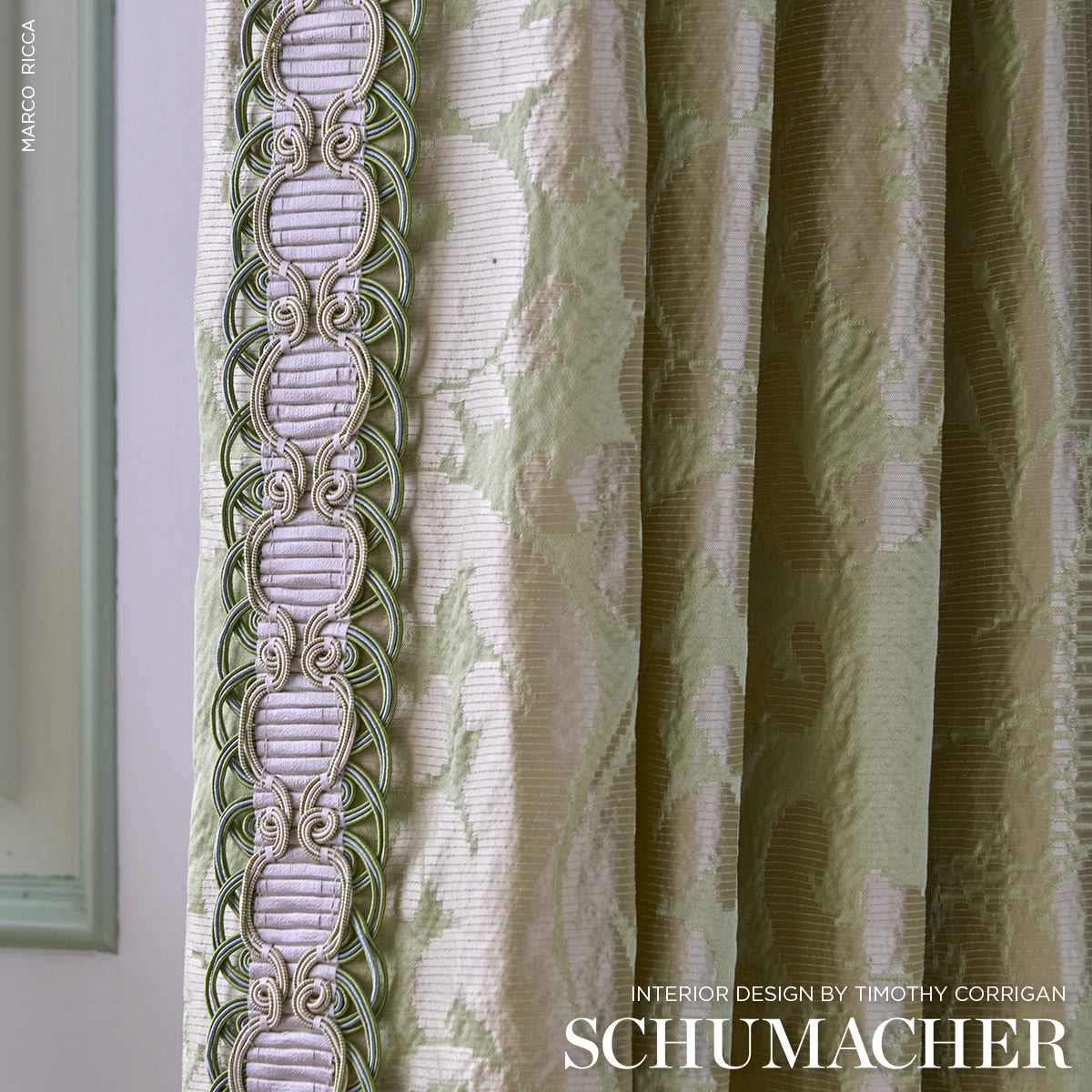 SCHUMACHER  TIMOTHY CORRIGAN CHATEAU SILK DAMASK PATTERN WOVENS PATTERN WOVENS CITRON   - 68883