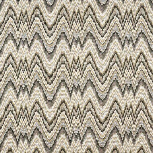 SCHUMACHER FABRIC  125TH ANNIVERSARY VALKYRIE FLAME STITCH   SHALE   - 68941