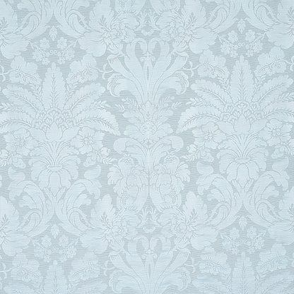 SCHUMACHER FABRIC  RHAPSODY IN BLUE COLETTE LINEN/SILK DAMASK   CHAMBRAY   - 69144