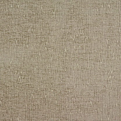 Stone-colored chenille fabric with a subtle faux bois pattern; upholstery or drapery use.
