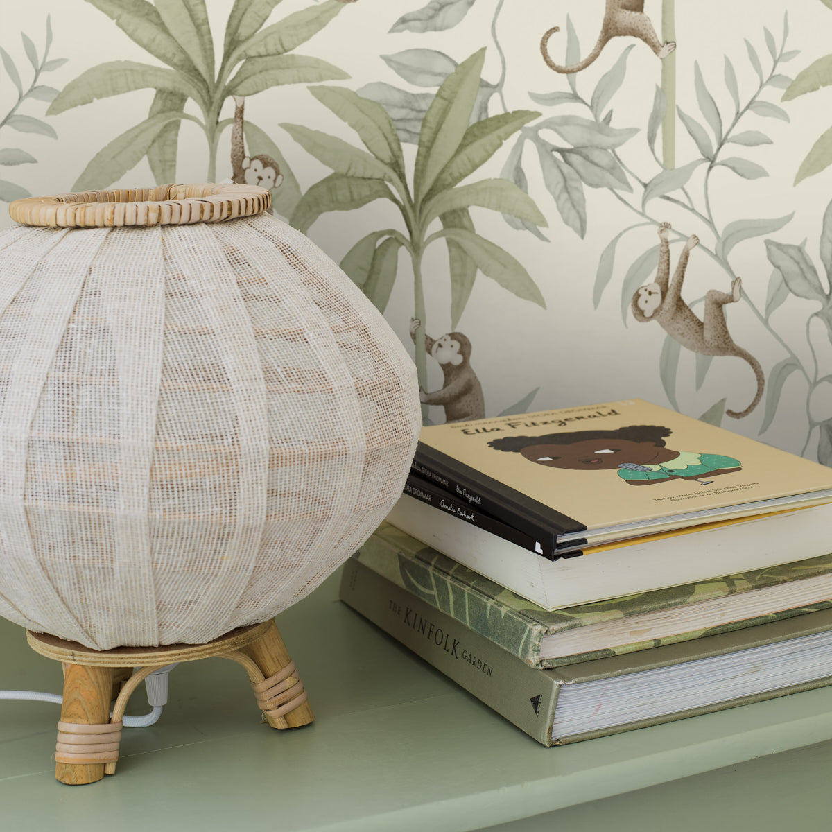 SCHUMACHER  Borastapeter JUNGLE FRIENDS   COCOA , SAGE   - 6936