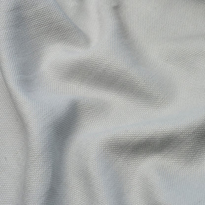 Light gray textured fabric with fine weave and soft drape; versatile for clothing or home textiles.