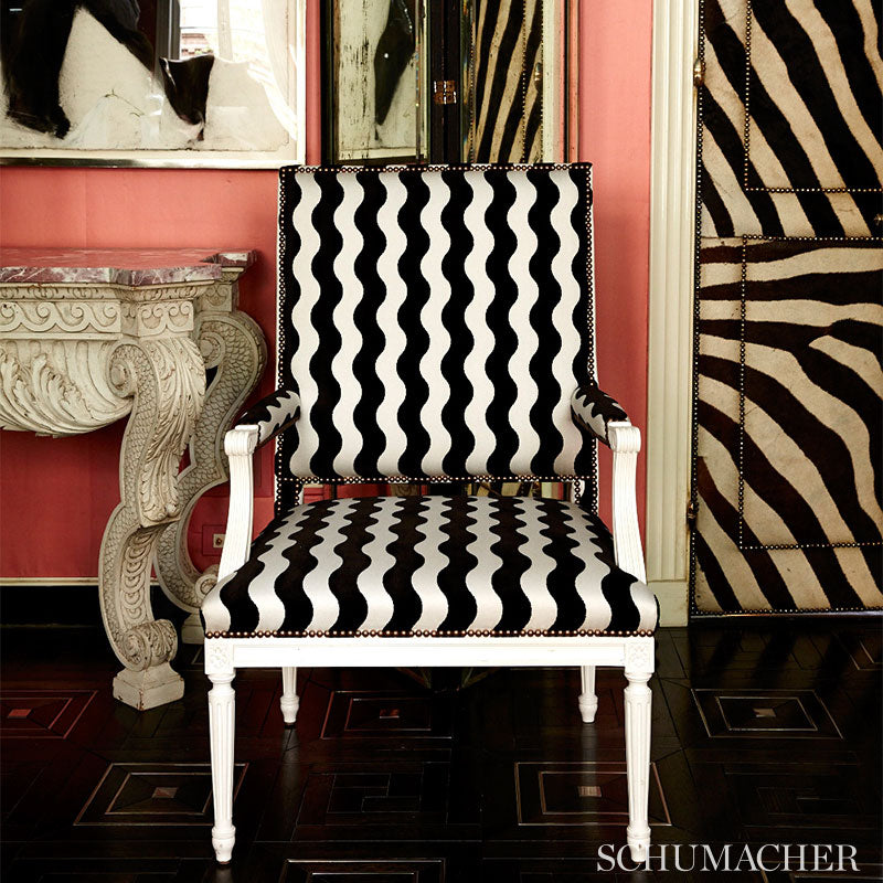 SCHUMACHER  NEW WAVE: BLACK & WHITE THE WAVE VELVET CUT VELVET,VELVETS,HIGH PERFORMANCE CUT VELVET,VELVETS,HIGH PERFORMANCE BLACK   - 69420