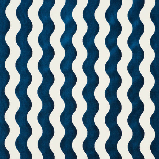 SCHUMACHER  CUT & PATTERNED VELVETS THE WAVE VELVET VELVET CUT,VELVETS,HIGH PERFORMANCE VELVET CUT,VELVETS,HIGH PERFORMANCE NAVY   - 69423