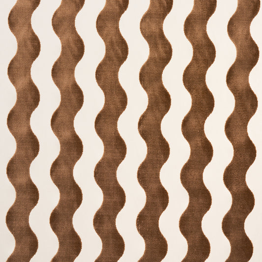 SCHUMACHER FABRIC  MILES REDD THE WAVE VELVET   CAMEL   - 69426