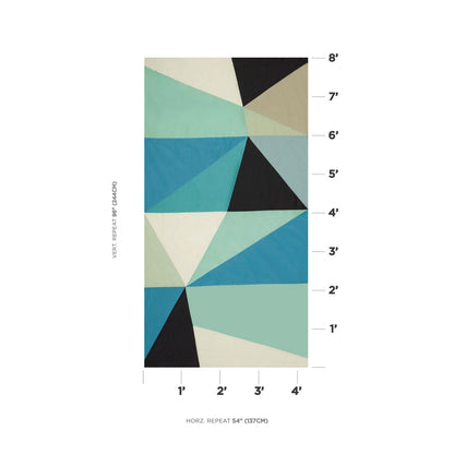 SCHUMACHER  MILES REDD CUBIST SILK PANEL PATTERN WOVENS PATTERN WOVENS PEACOCK   - 69450