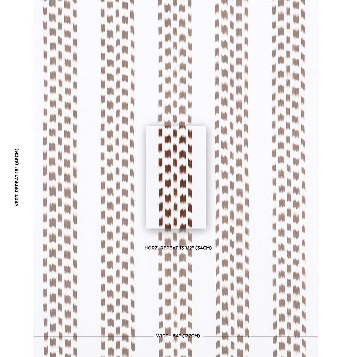 SCHUMACHER  BOHEMIA IZMIR IKAT STRIPE PATTERN WOVENS PATTERN WOVENS COCOA   - 69475