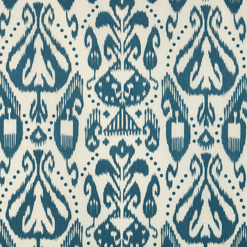 SCHUMACHER  IKAT COLLECTION KIVA EMBROIDERED IKAT EMBROIDERIES EMBROIDERIES LAPIS   - 69480