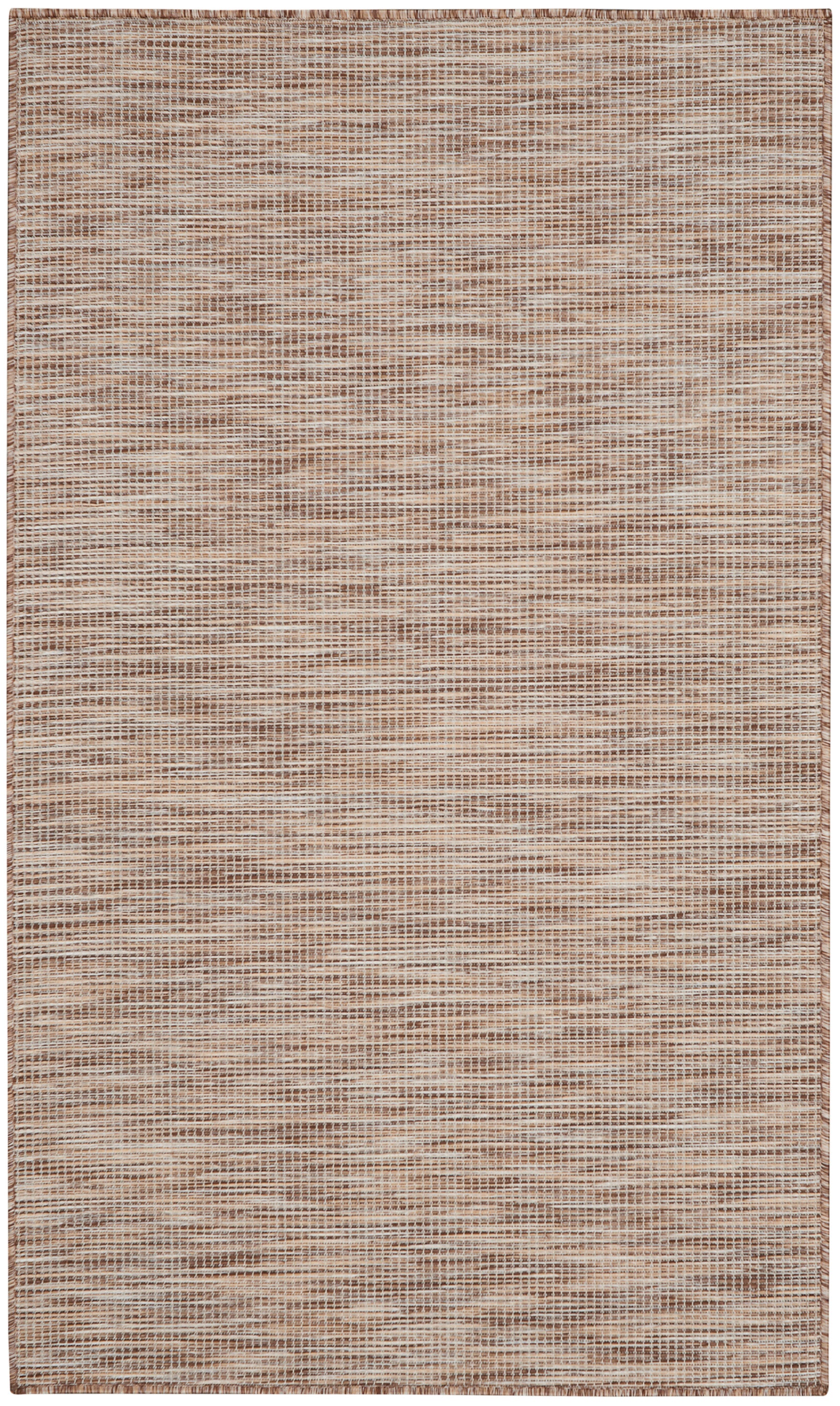 Rectangular beige-brown flat-weave rug with a subtle grid texture and warm earthy tones.