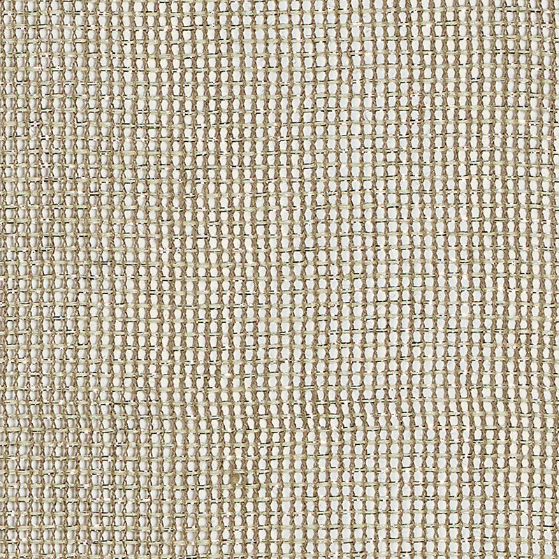 Beige natural-fiber linen sheer curtain fabric with a chunky square grid texture.