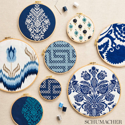 SCHUMACHER  COUTURE COLLECTION CAROLINA EMBROIDERIES EMBROIDERIES ULTRAMARINE   - 69710