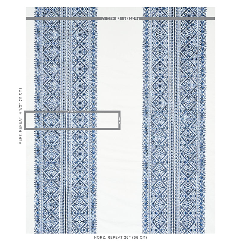 SCHUMACHER  RHAPSODY IN BLUE TOLEDO EMBROIDERY EMBROIDERIES EMBROIDERIES NAVY   - 69734