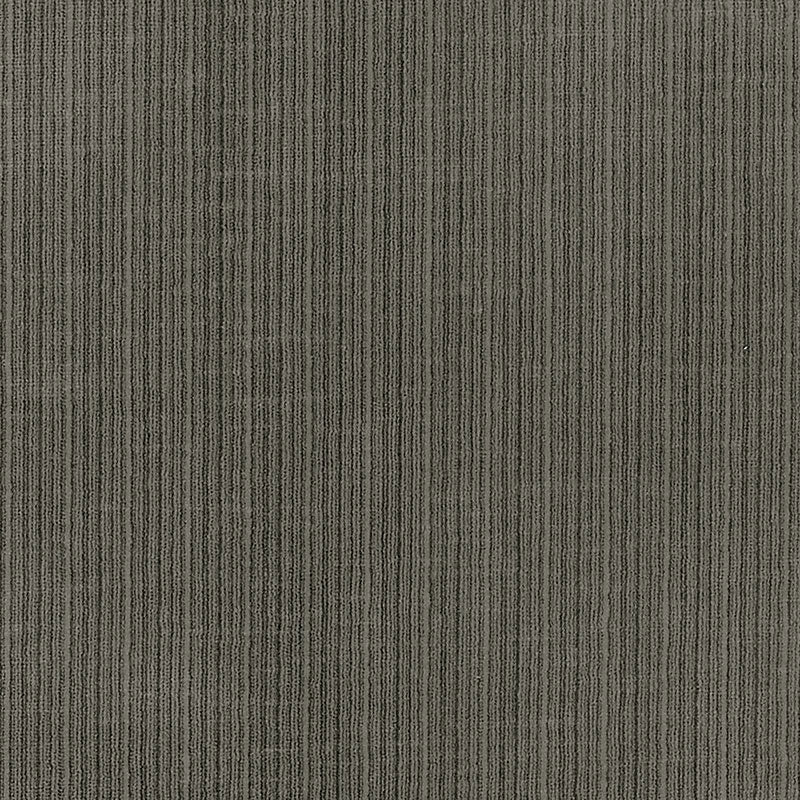 Olive-gray textured fabric with fine vertical stripes and looped pile, suitable for upholstery or carpet.