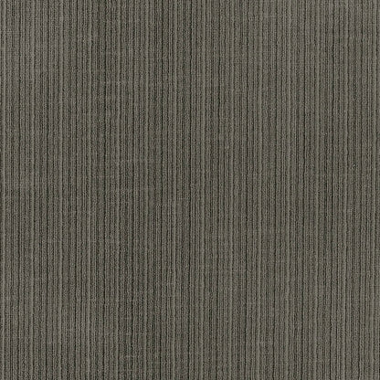 Olive-gray textured fabric with fine vertical stripes and looped pile, suitable for upholstery or carpet.