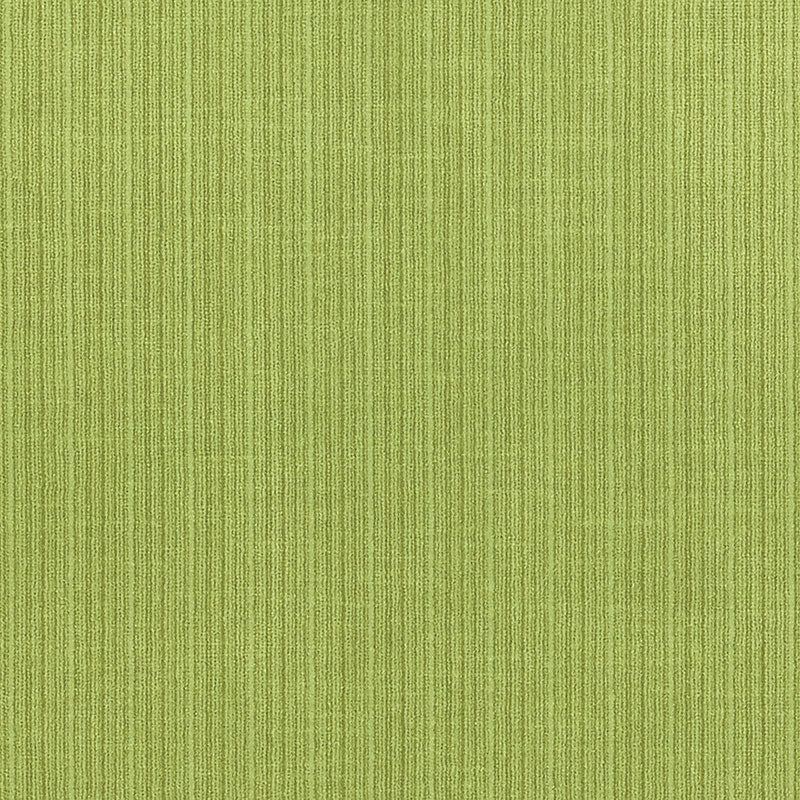 Lime velvet with antique strie pattern and narrow vertical stripes.