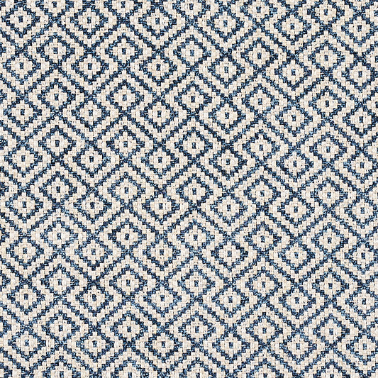 SCHUMACHER  ESSENTIALS: SMALL SCALE UPHOLSTERY FABRICS LESSING EMBROIDERIES,SHEERS & CASEMENTS EMBROIDERIES,SHEERS & CASEMENTS INDIGO   - 69812