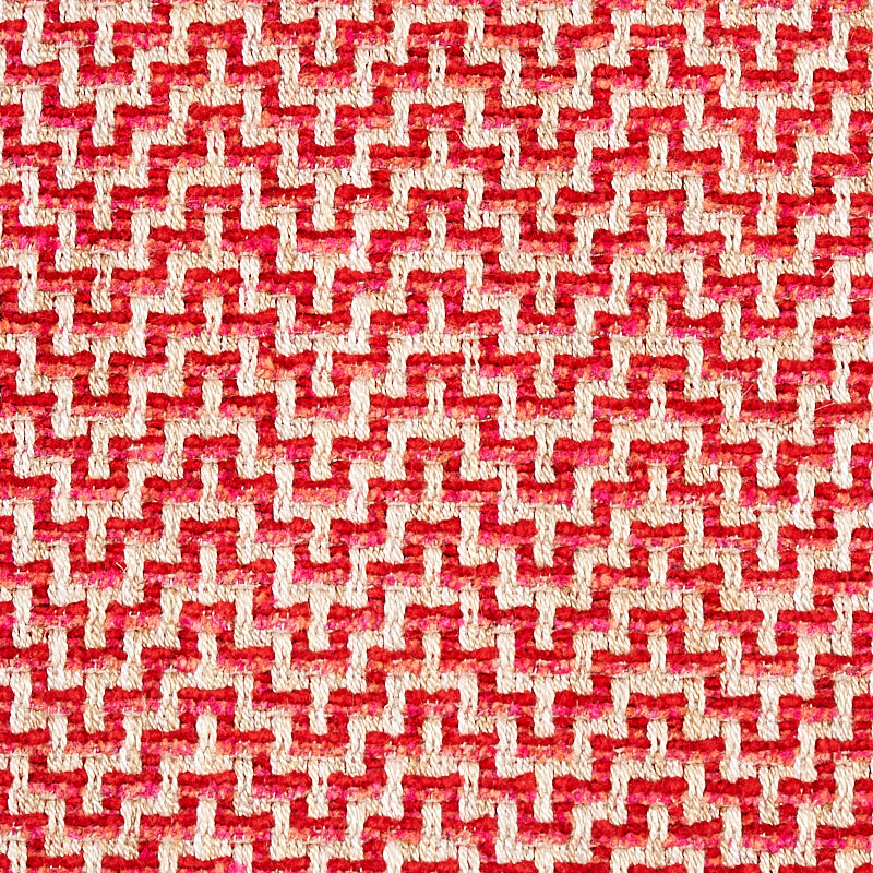 SCHUMACHER FABRIC  ESSENTIALS: SMALL SCALE UPHOLSTERY FABRICS ORWELL   LIPSTICK   - 69823