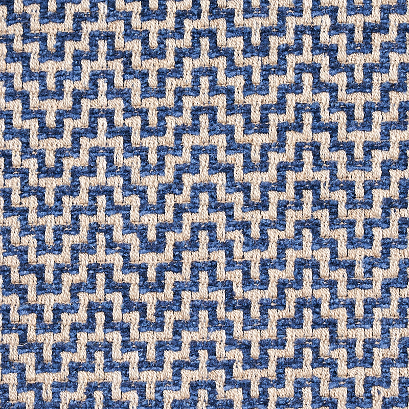 SCHUMACHER FABRIC  ESSENTIALS: SMALL SCALE UPHOLSTERY FABRICS ORWELL   LAPIS   - 69824