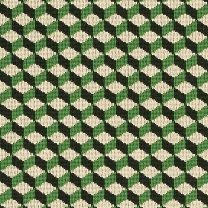 SCHUMACHER  ESSENTIALS: SMALL SCALE UPHOLSTERY FABRICS ATWOOD ??PINGL?? PATTERN WOVENS,??PINGL??,HIGH PERFORMANCE PATTERN WOVENS,??PINGL??,HIGH PERFORMANCE VERT   - 69850