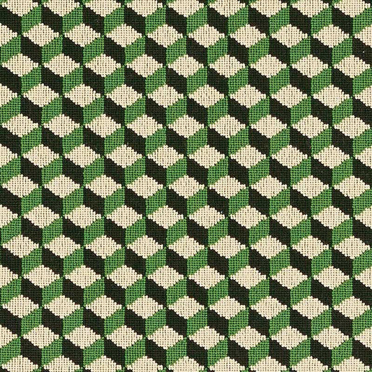 SCHUMACHER  ESSENTIALS: SMALL SCALE UPHOLSTERY FABRICS ATWOOD ??PINGL?? PATTERN WOVENS,??PINGL??,HIGH PERFORMANCE PATTERN WOVENS,??PINGL??,HIGH PERFORMANCE VERT   - 69850