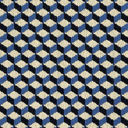 SCHUMACHER  ESSENTIALS: SMALL SCALE UPHOLSTERY FABRICS ATWOOD ??PINGL?? PATTERNED WOVENS,EPINGLE,HIGH PERFORMANCE PATTERNED WOVENS,EPINGLE,HIGH PERFORMANCE COBALT   - 69851