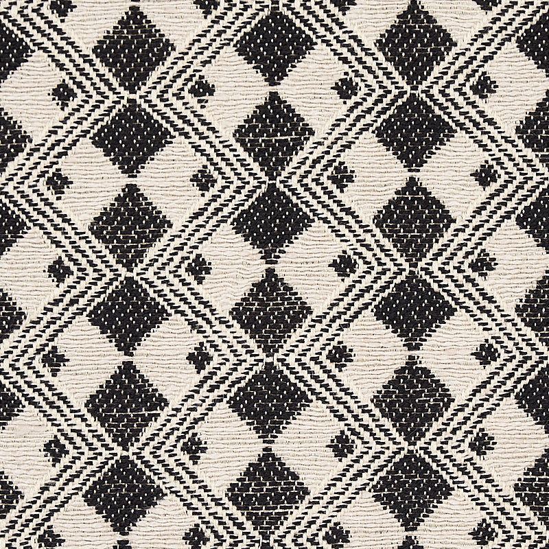 SCHUMACHER  ESSENTIALS: SMALL SCALE UPHOLSTERY FABRICS HUXLEY PATTERN WOVENS PATTERN WOVENS VINTAGE BLACK   - 69871